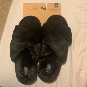 Rachel Roy black memory foam slippers